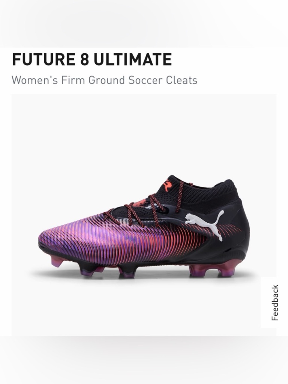 Puma Women’s Purple and Black Gradient Firm Ground Soccer Cleats